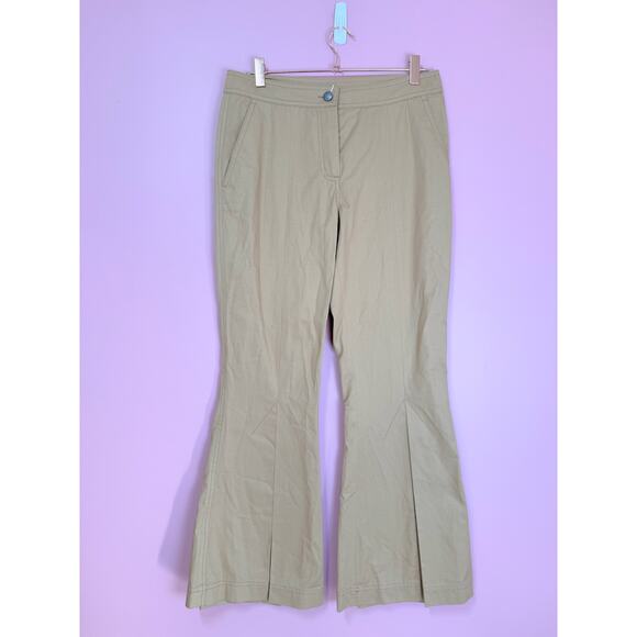 Marco de Vincenzo 100% Cotton Flared Pleated Trousers in Camel Size 40/US Small - Picture 1 of 6